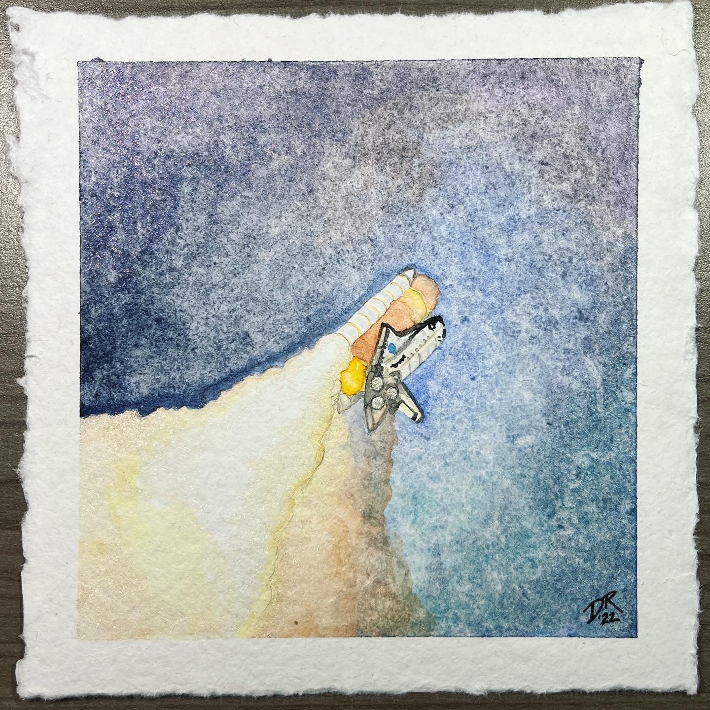 Into the Blue watercolor painting by Danielle Rose