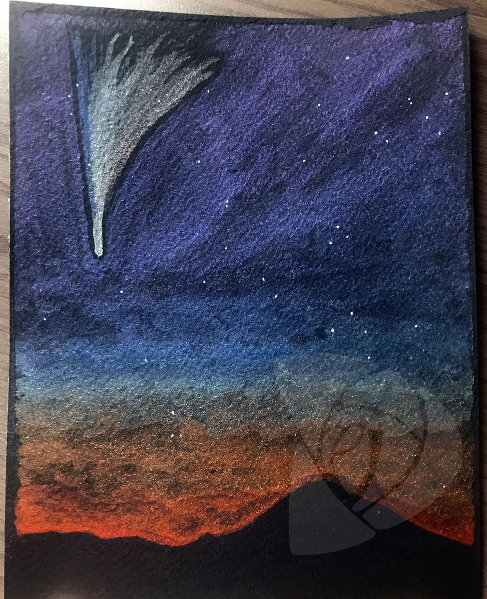 Comet NEOWISE Over Mt. McLoughlin original painting by Danielle Rose