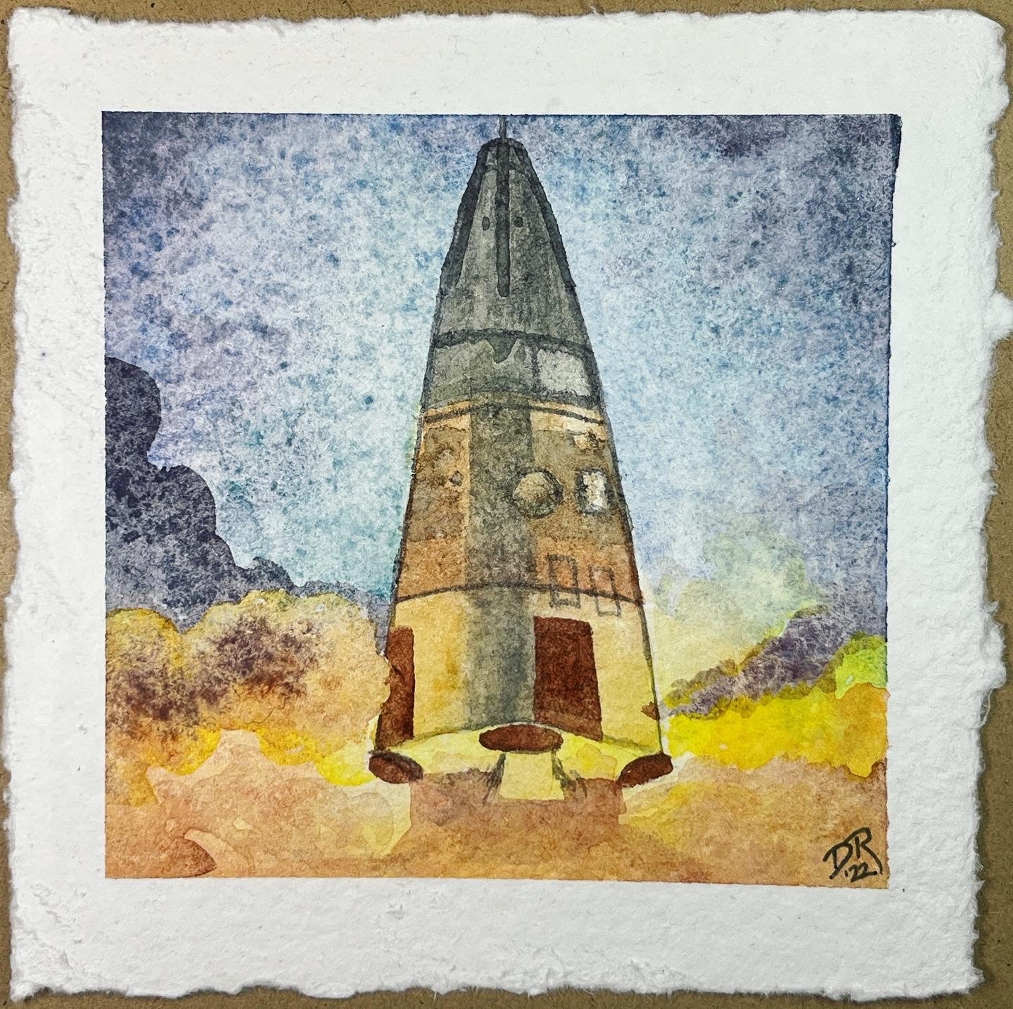 Delta Clipper watercolor painting by Danielle Rose