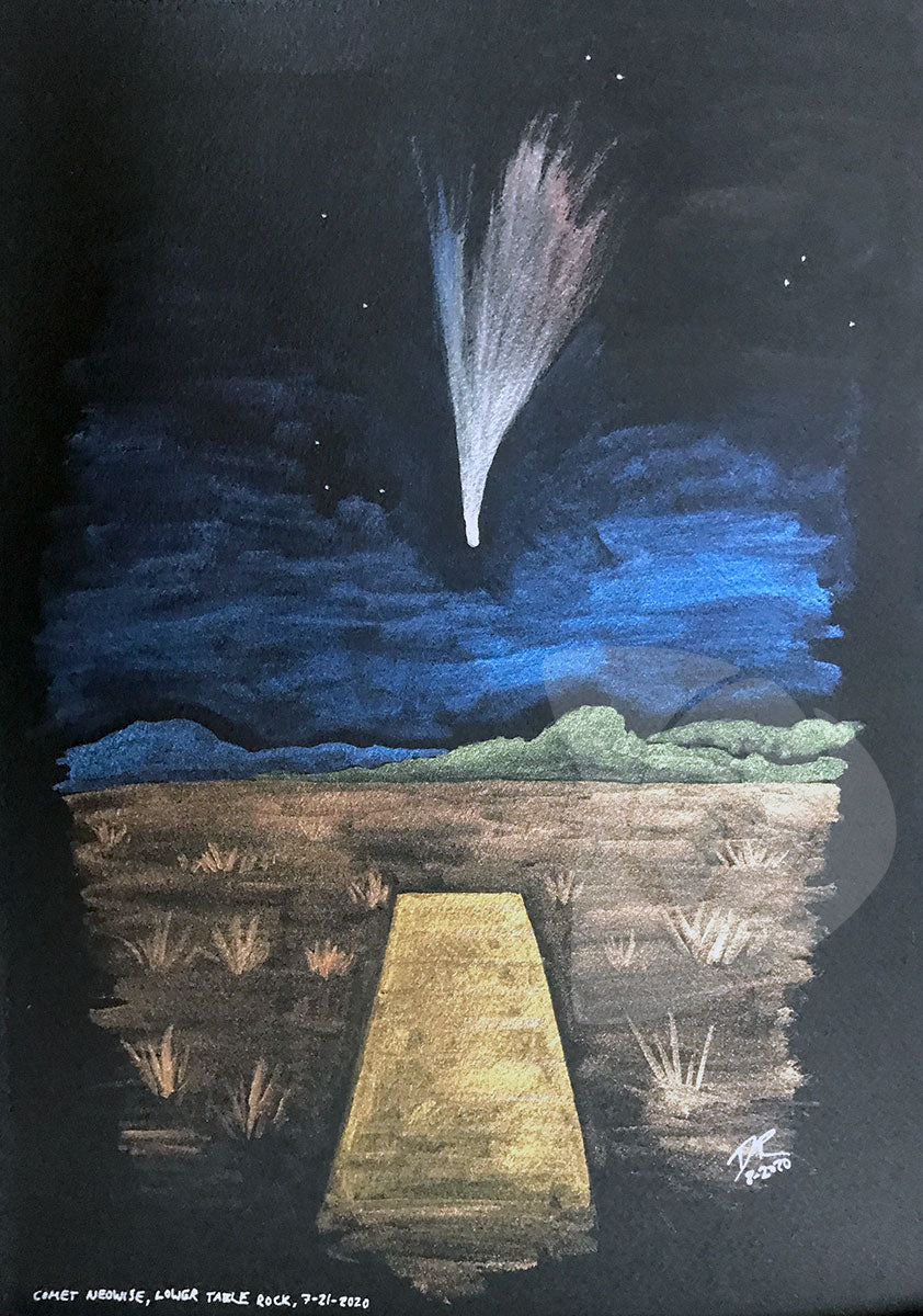 Comet NEOWISE Seen From Lower Table Rock original painting by Danielle Rose