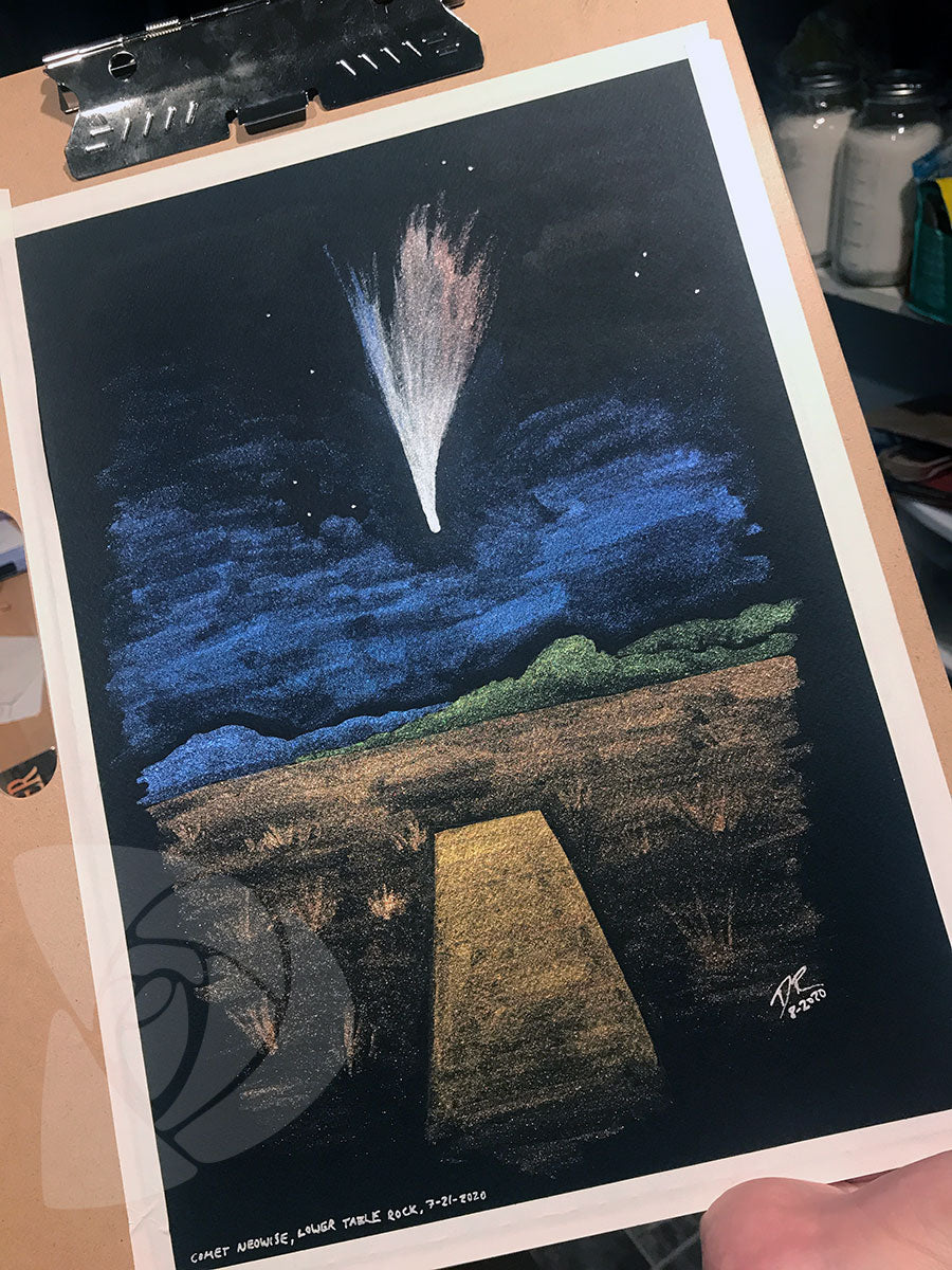 Comet NEOWISE Seen From Lower Table Rock original painting by Danielle Rose