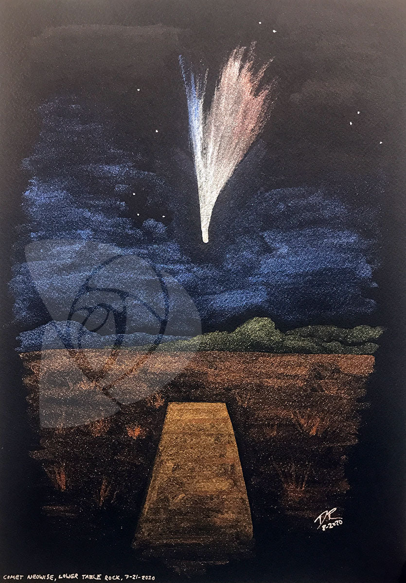 Comet NEOWISE Seen From Lower Table Rock original painting by Danielle Rose