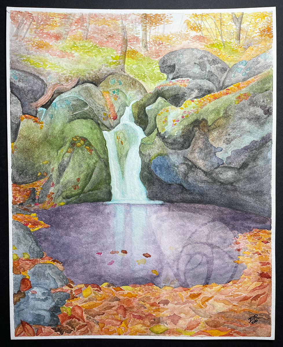 Dark Hollow Falls Unframed Original Painting by Danielle Rose