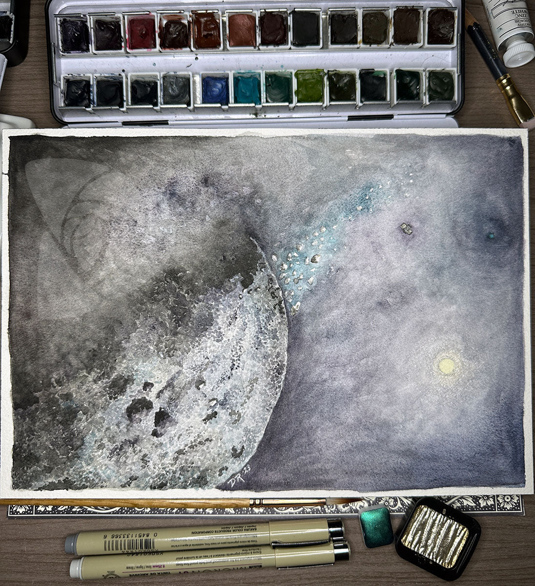 Farewell to Bennu watercolor painting by Danielle Rose