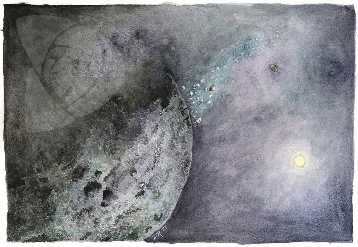 Farewell to Bennu watercolor painting by Danielle Rose