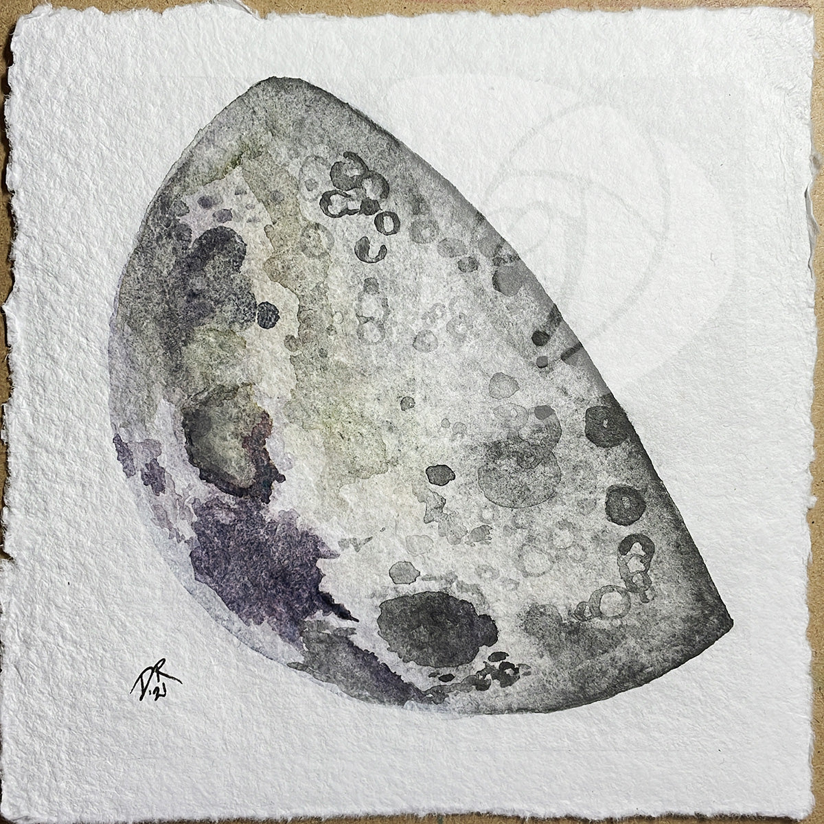 Gibbous Moon unframed original painting by Danielle Rose