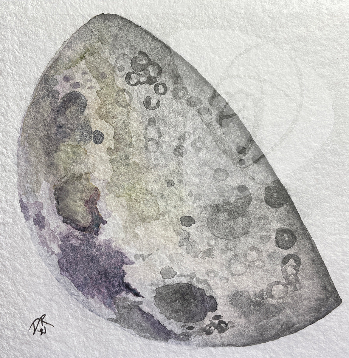 Gibbous Moon unframed original painting by Danielle Rose