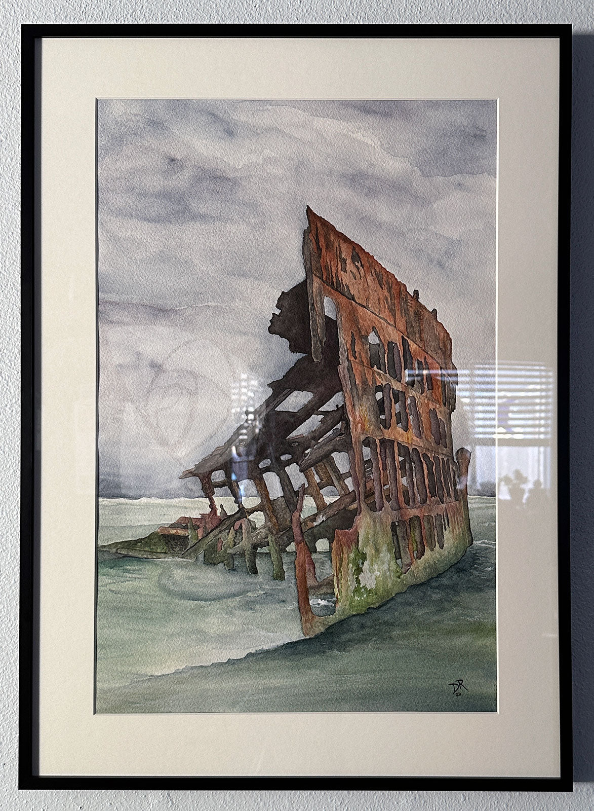 Peter Iredale watercolor painting by Danielle Rose